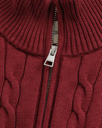 Cotton Cable Knit Half-Zip Sweater