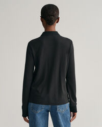 Detail Collared Long Sleeve Polo Shirt