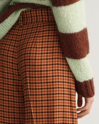 High-Waisted Wide Check Pants