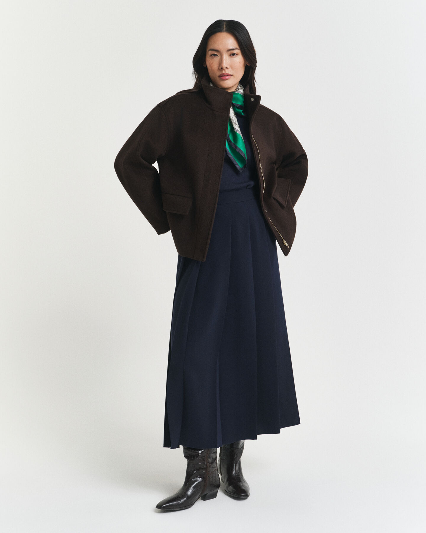 Short Wool Zip Jacket