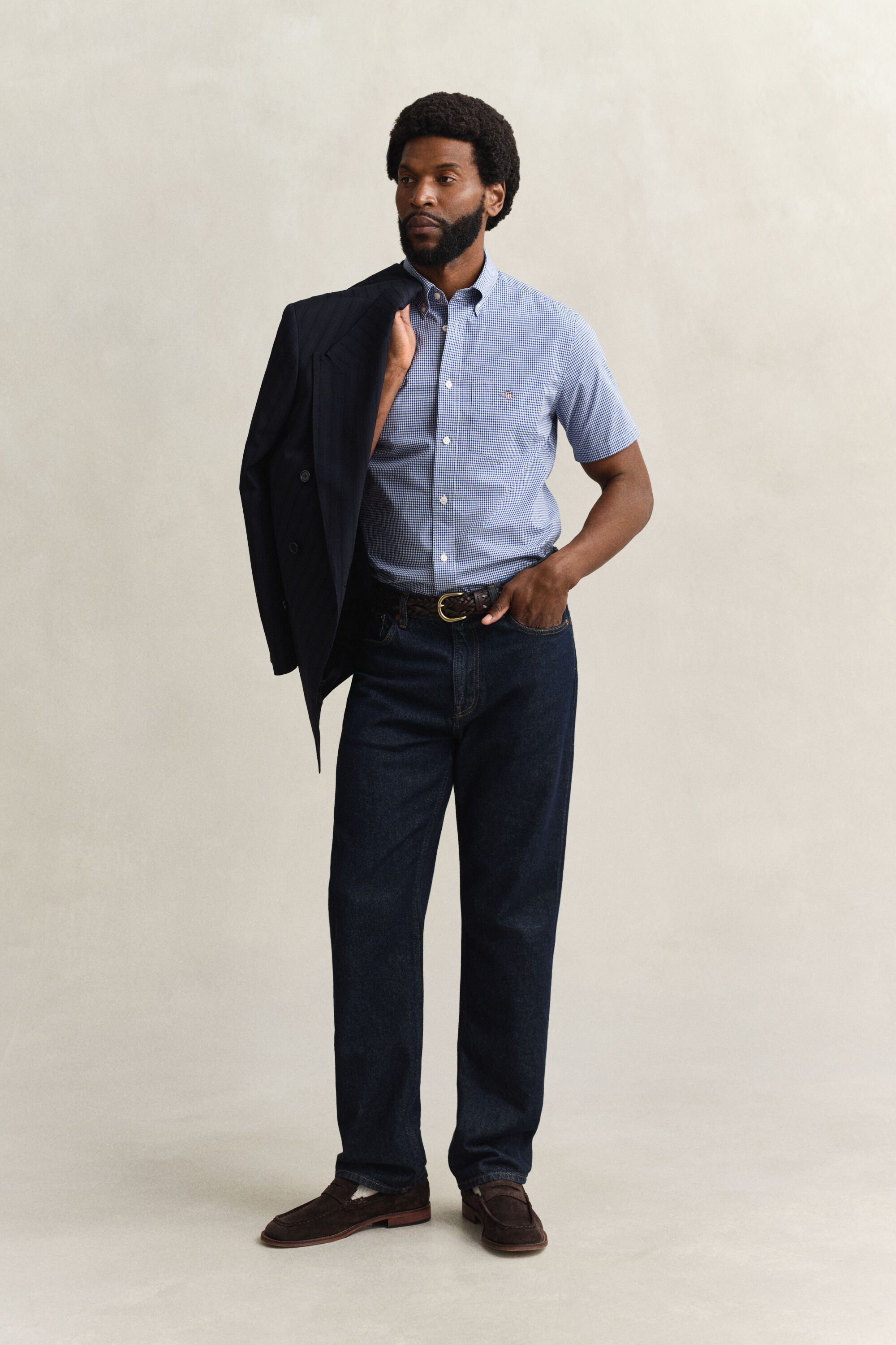 Gingham Classic Poplin Short Sleeve Shirt