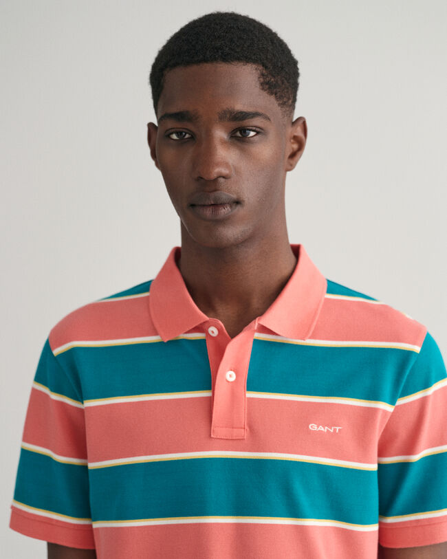 Multi Striped Piqu&eacute; Polo Shirt