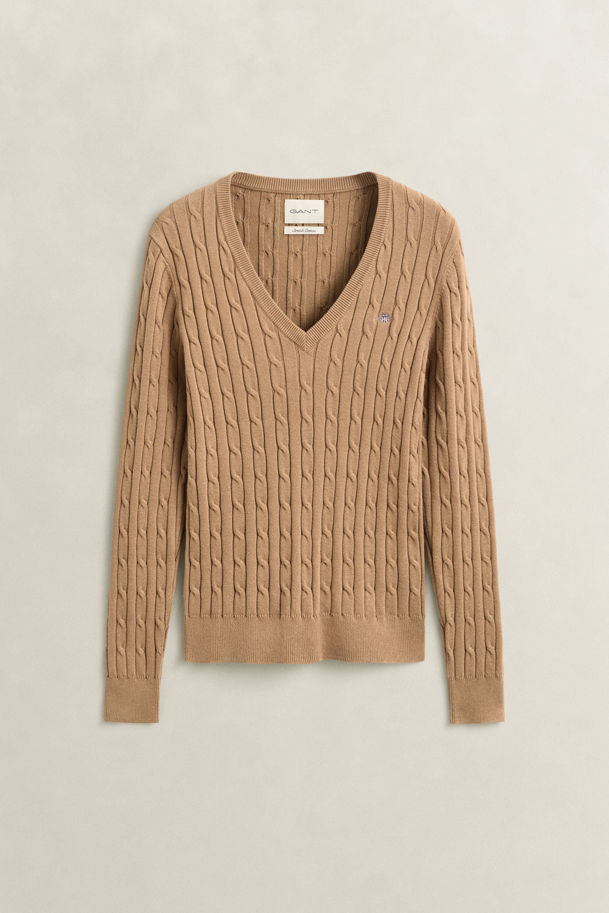 Classic Cable Knit Sweater — WARM KHAKI