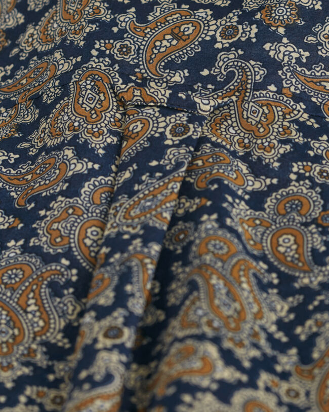 Relaxed Fit Paisley Cotton Silk Shirt