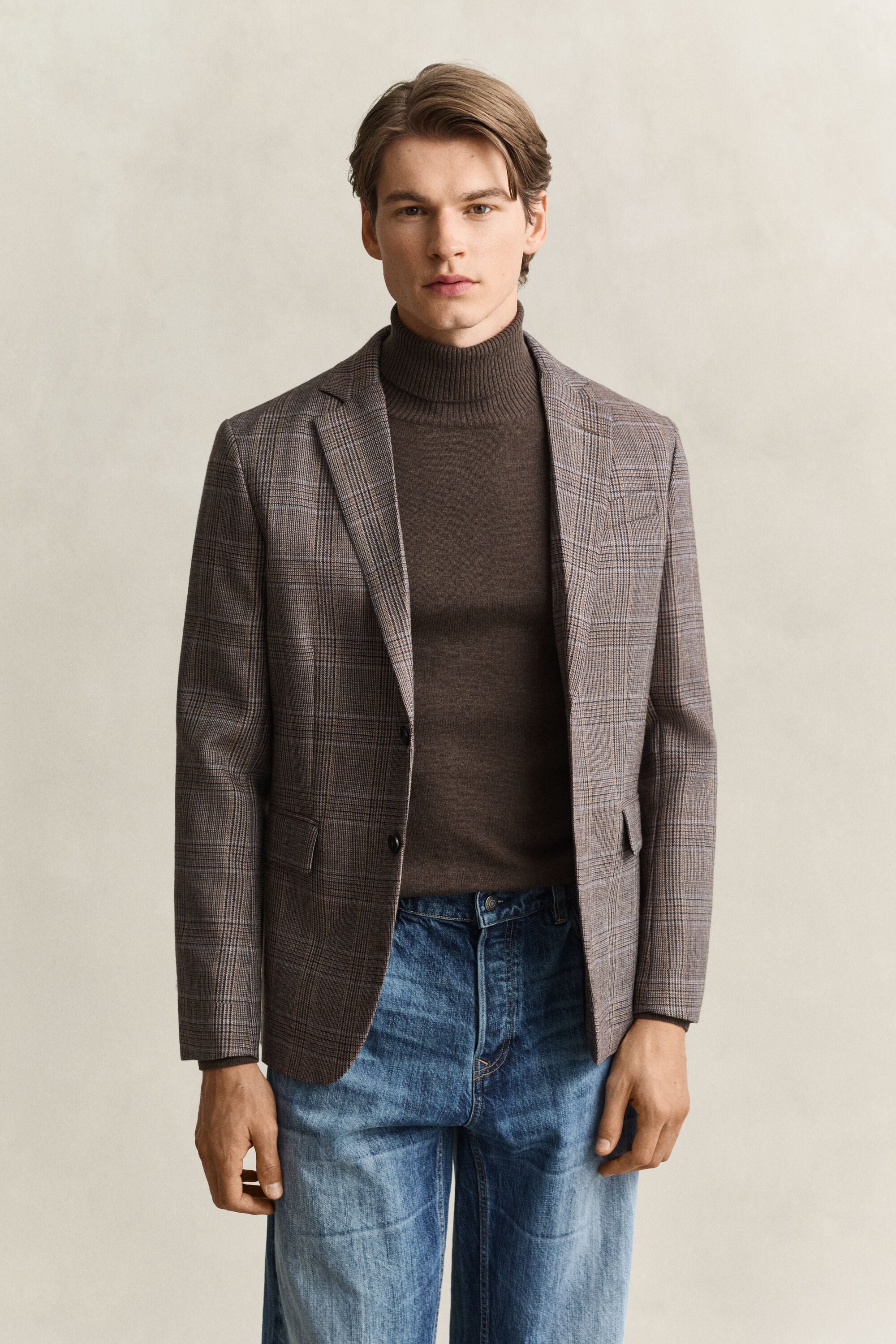 Checked Wool Suit Jacket