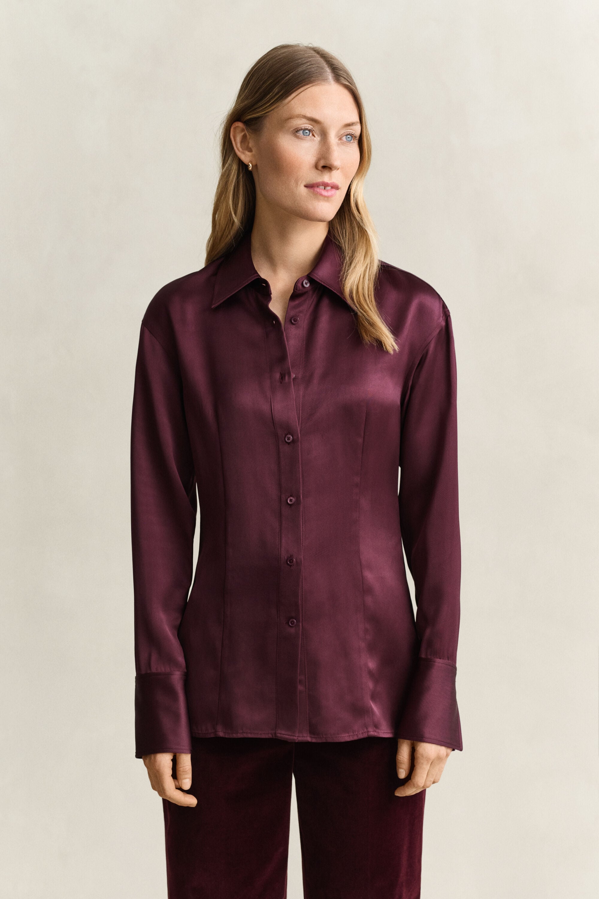 Slim Shirt — DARKENED WINE
