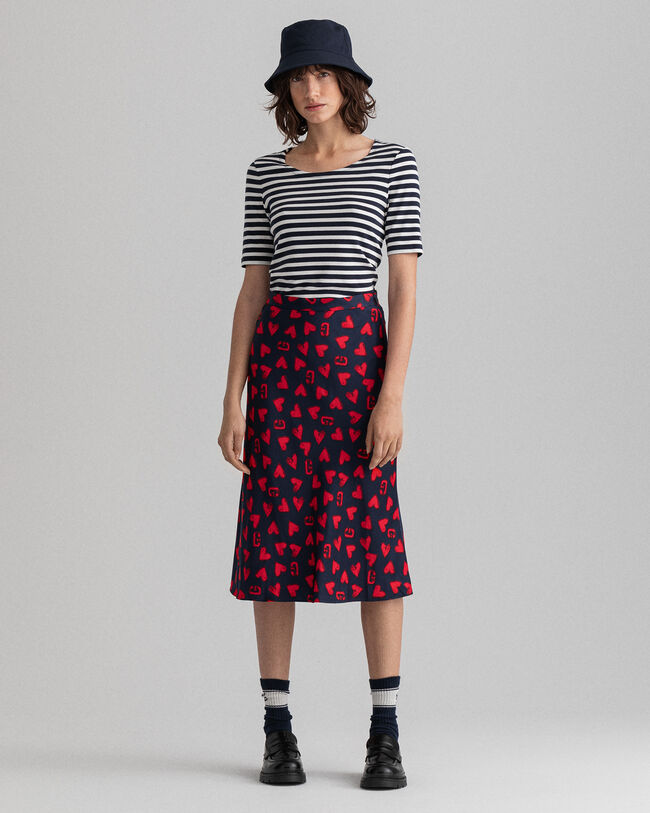 Striped Ribbed Long-Short Sleeve T-Shirt