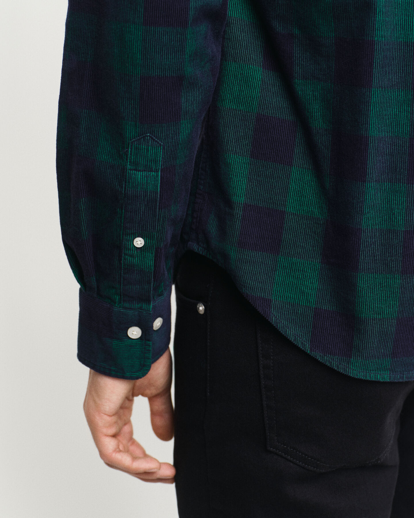 Regular Fit Checked Corduroy Shirt