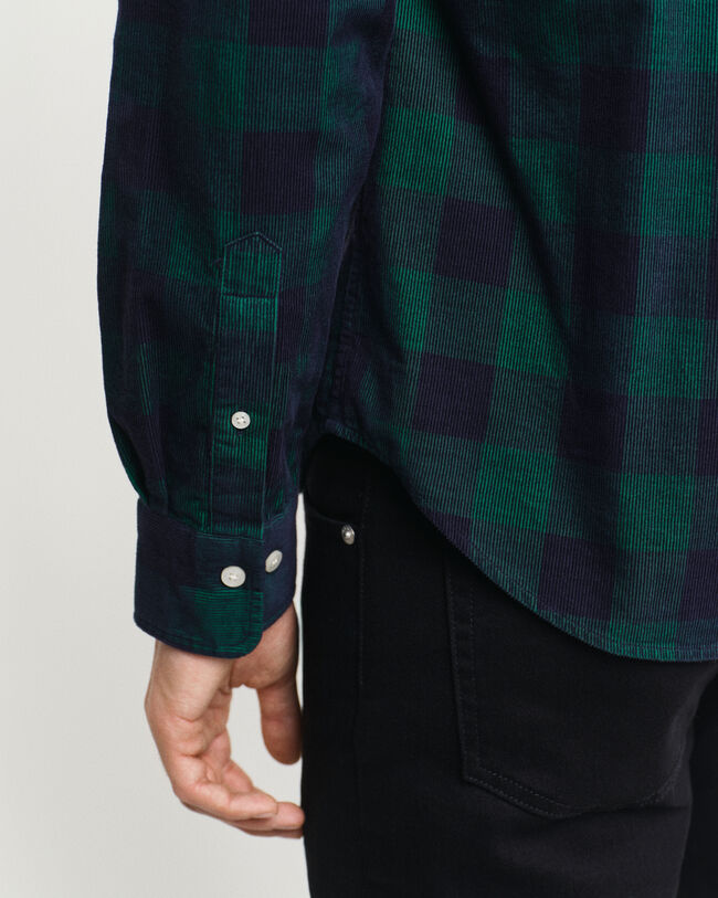 Regular Fit Checked Corduroy Shirt