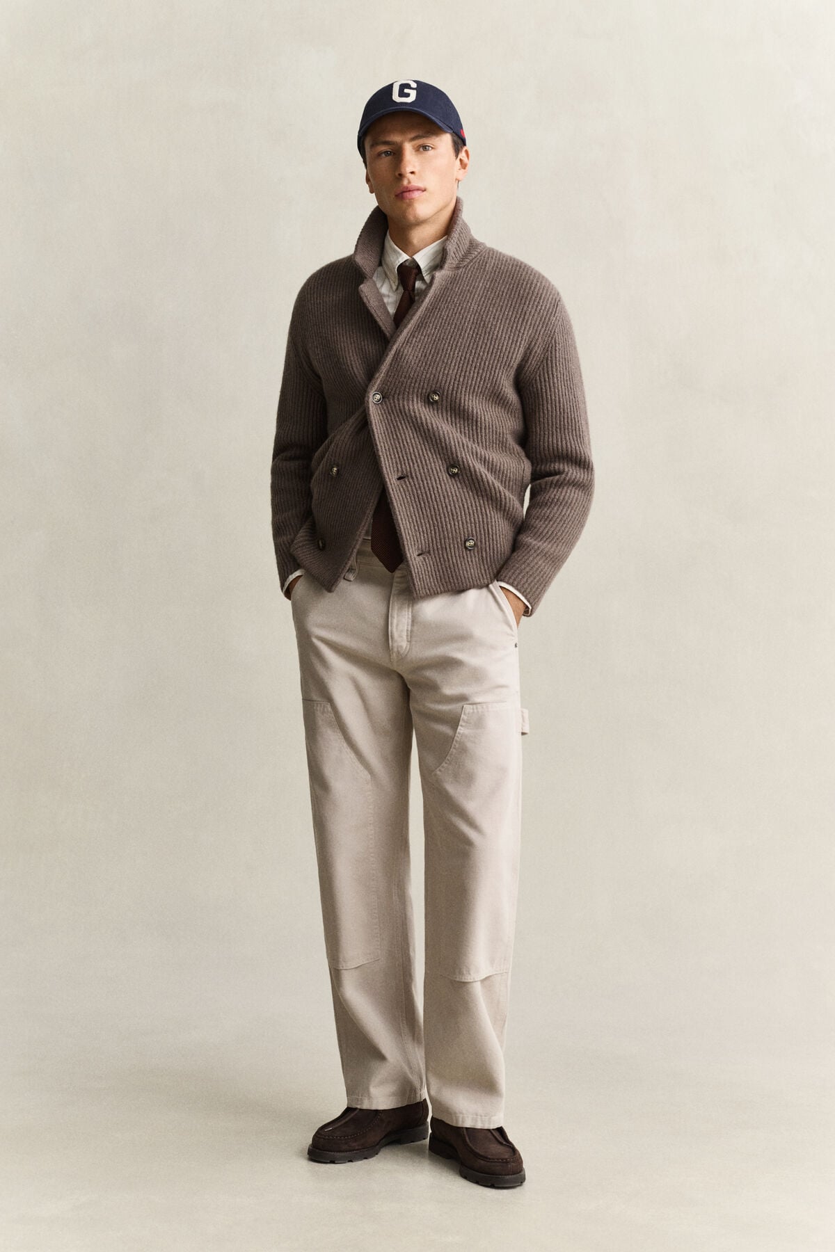 Knitted Blazer Cardigan — FADED TAUPE