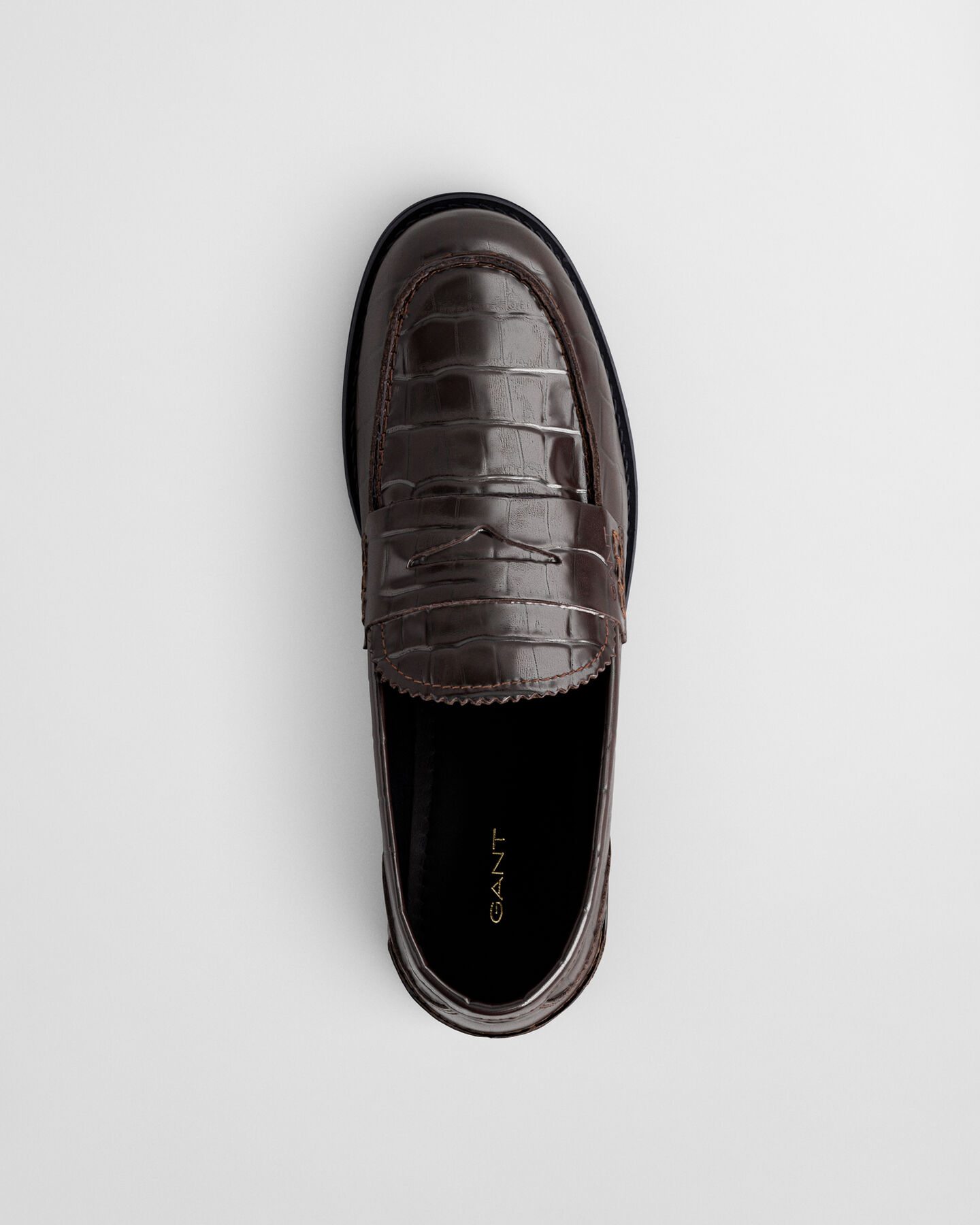 Gracelyn Croc Effect Leather Loafers