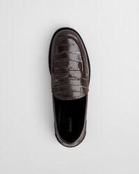 Gracelyn Croc Effect Leather Loafers