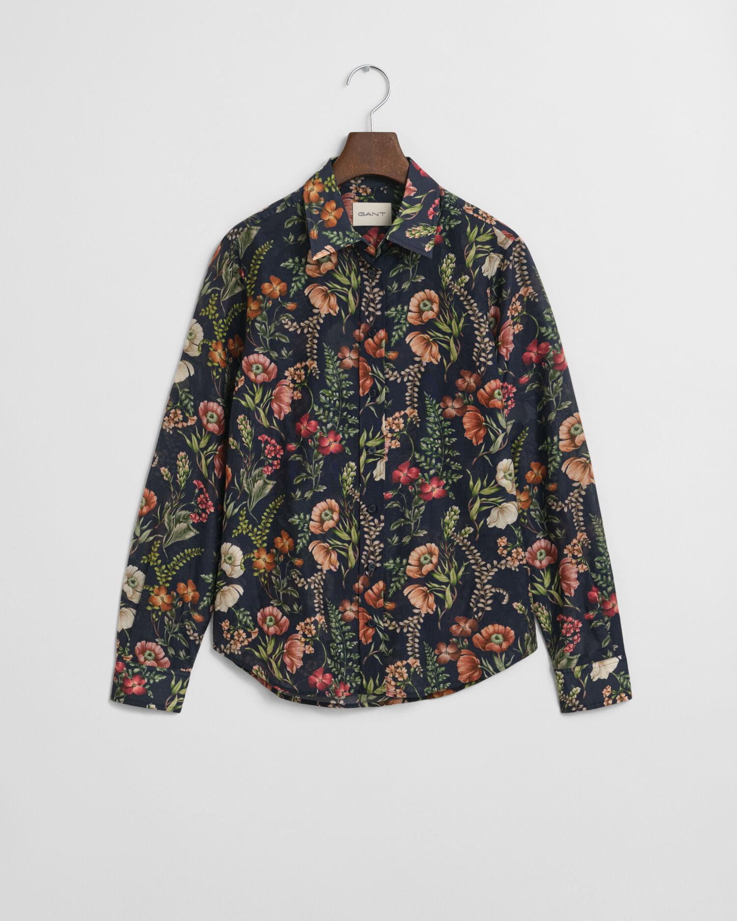Regular Fit Floral Printed Cotton Silk Shirt
