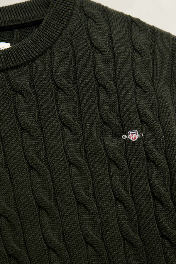 Teen Boys Shield Sweater — DARK MOSS GREEN