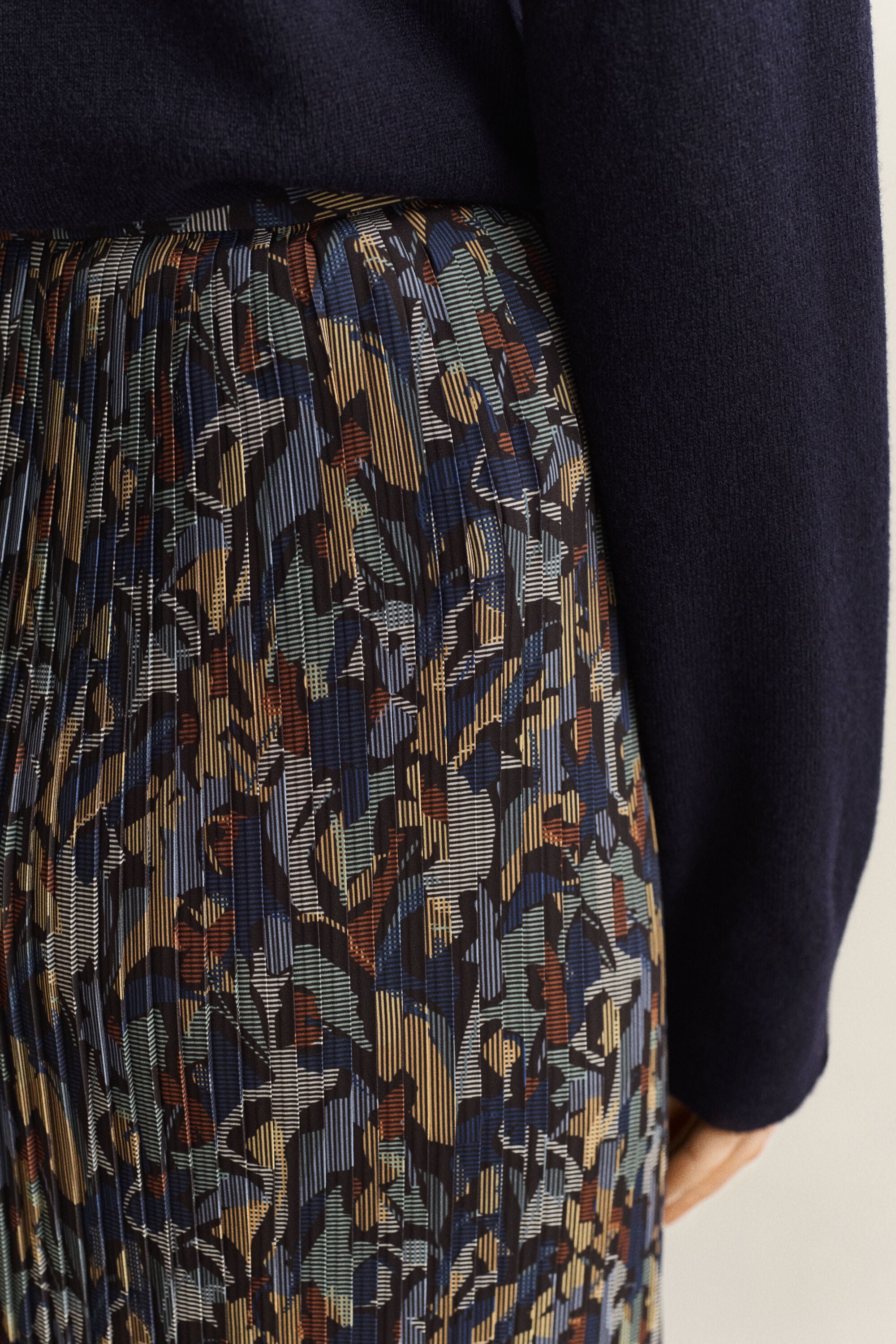 Printed Pleated Skirt