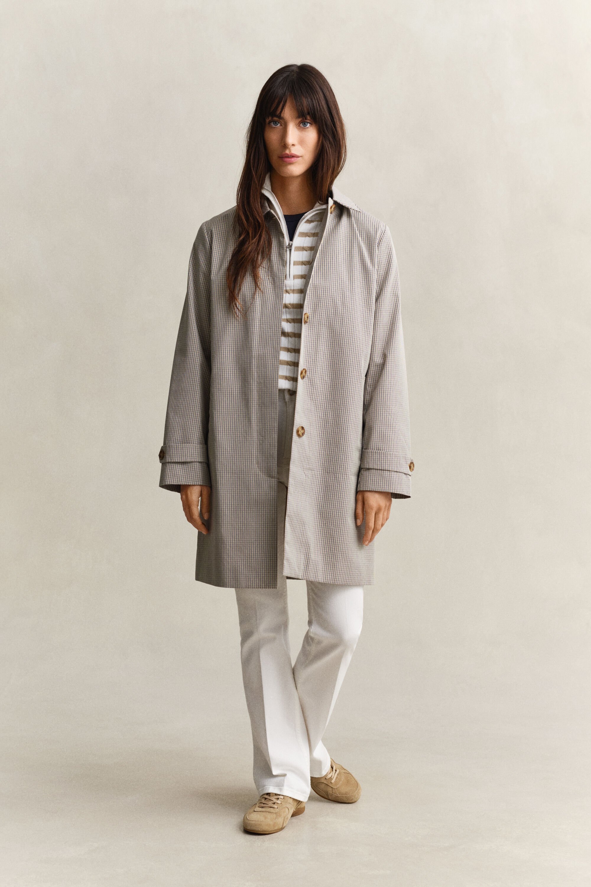 Striped Cable Knit Half-Zip Sweater