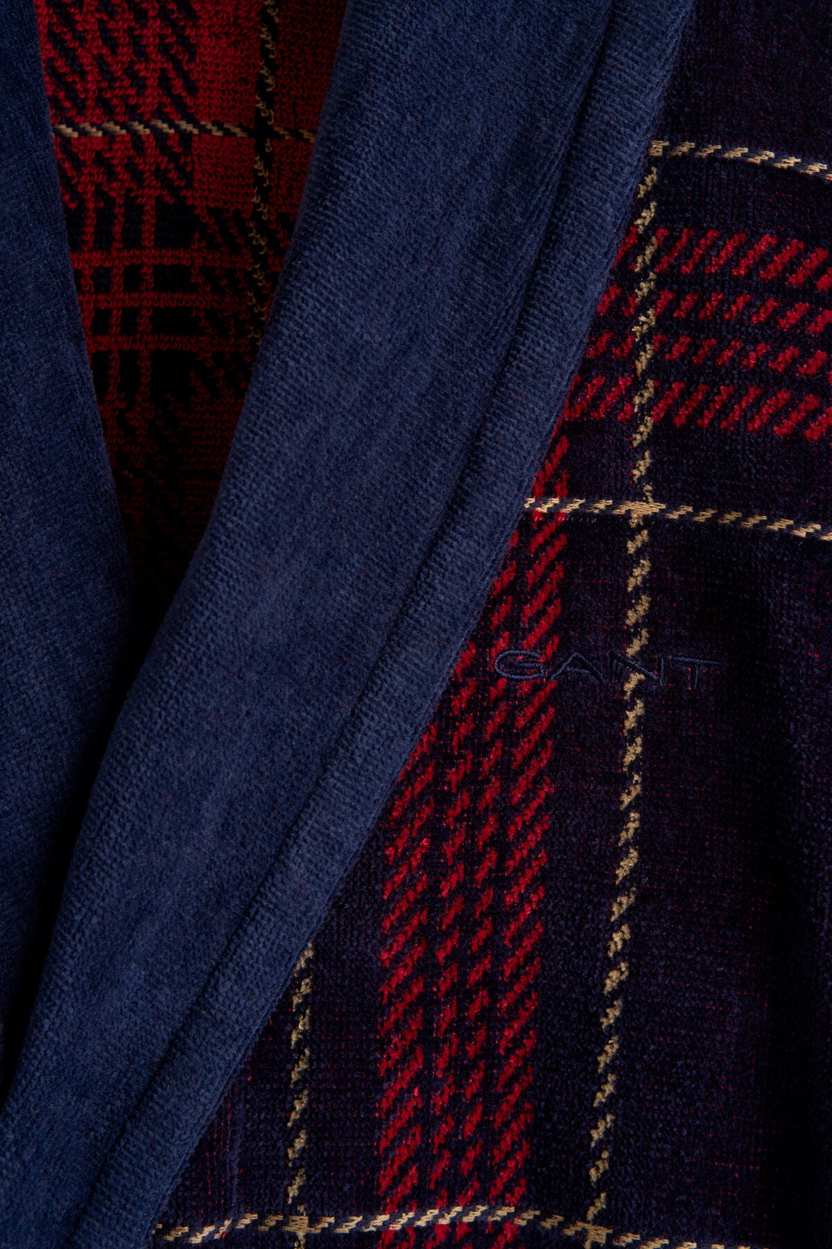 Holiday Check Robe — MARINE
