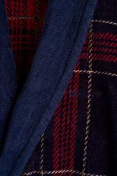 Holiday Check Robe — MARINE 1