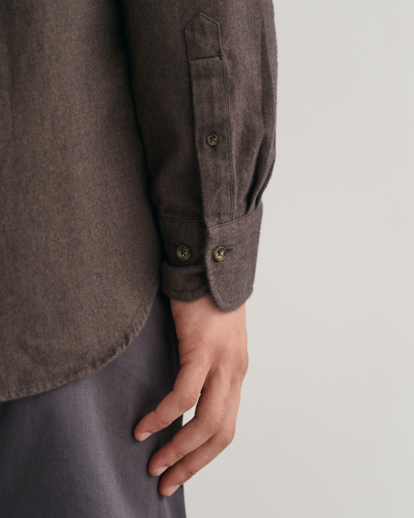 Regular Fit Herringbone Flannel Shirt