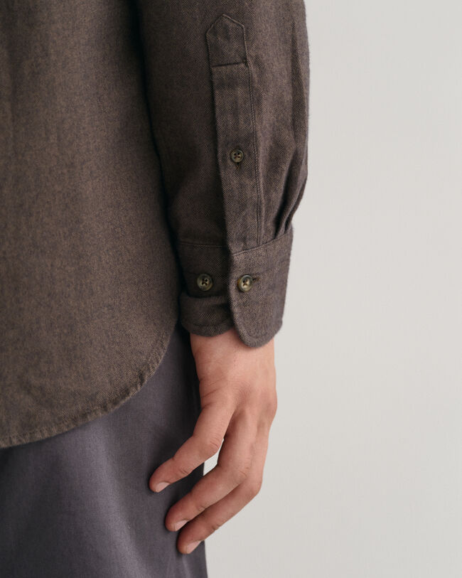 Regular Fit Herringbone Flannel Shirt