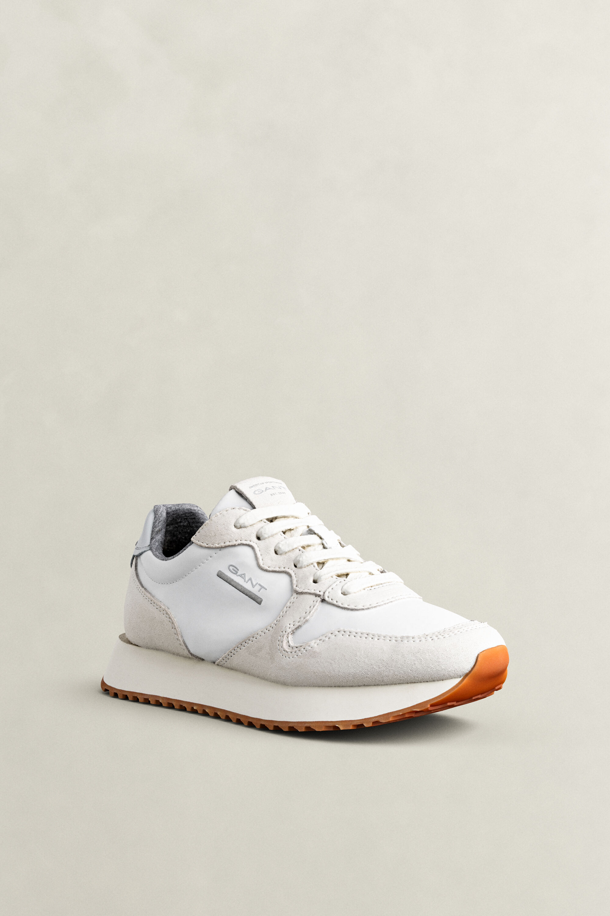 Bevinda Suede Nylon Sneakers — EGGSHELL