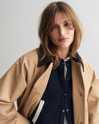 Leather Collar Car Coat