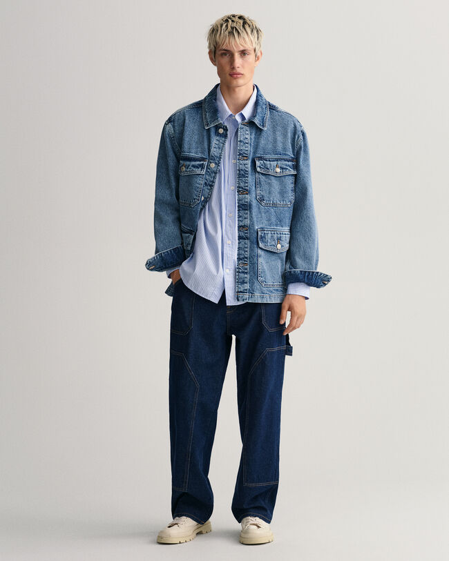 Oversized Striped Poplin Shirt