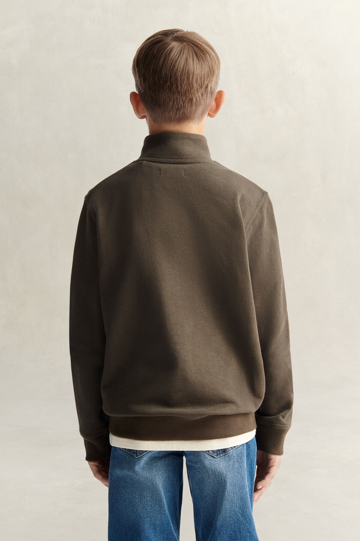 Teen Boys Shield Half-Zip Sweatshirt — SHADOW BROWN