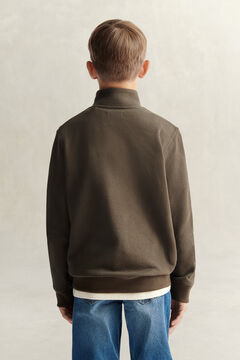 Teen Boys Shield Half-Zip Sweatshirt — SHADOW BROWN 3