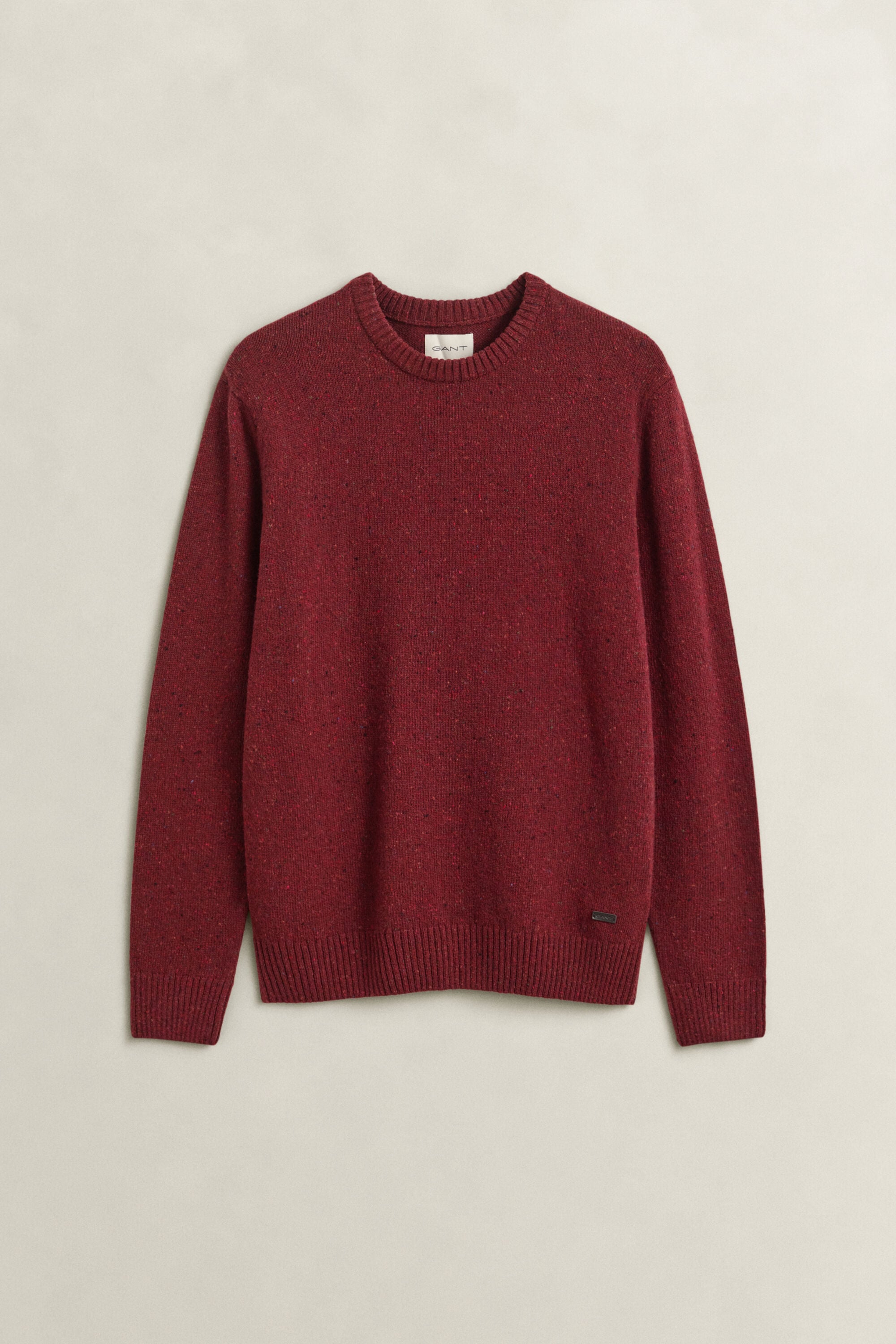 Wool Blend Nepps Crew Neck Sweater
