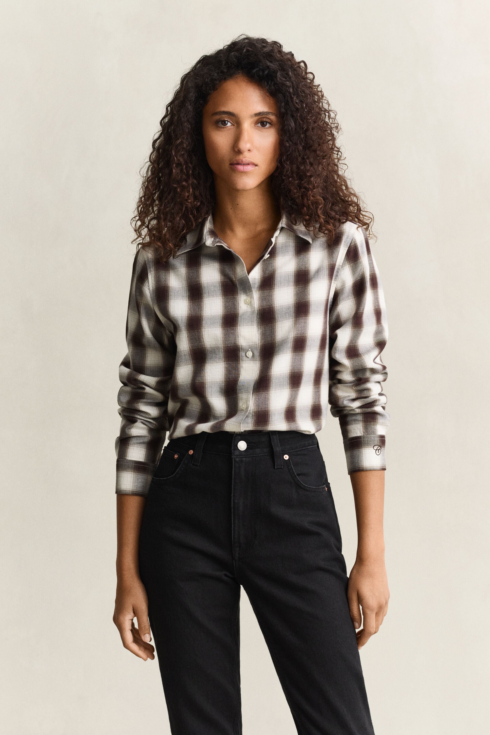 Regular Flannel Shirt — DEEP BROWN