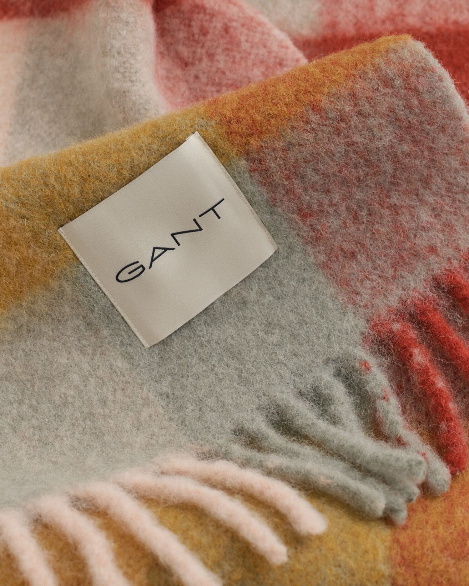 Checked Alpaca Wool Blend Scarf