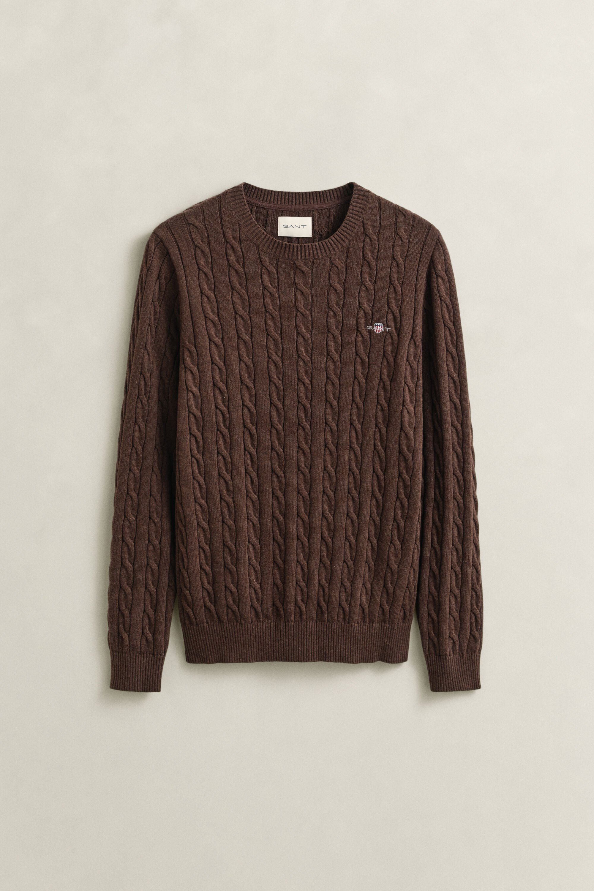 Cotton Cable Knit Crew Neck Sweater