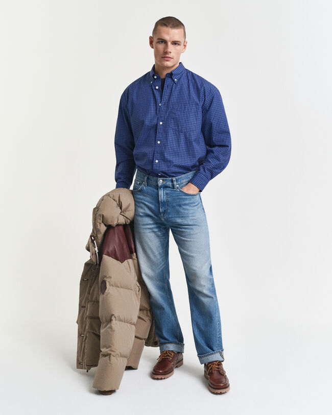 Oversized Micro Checked Poplin Shirt