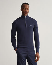 Cotton Piqu&eacute; Half-Zip Sweater