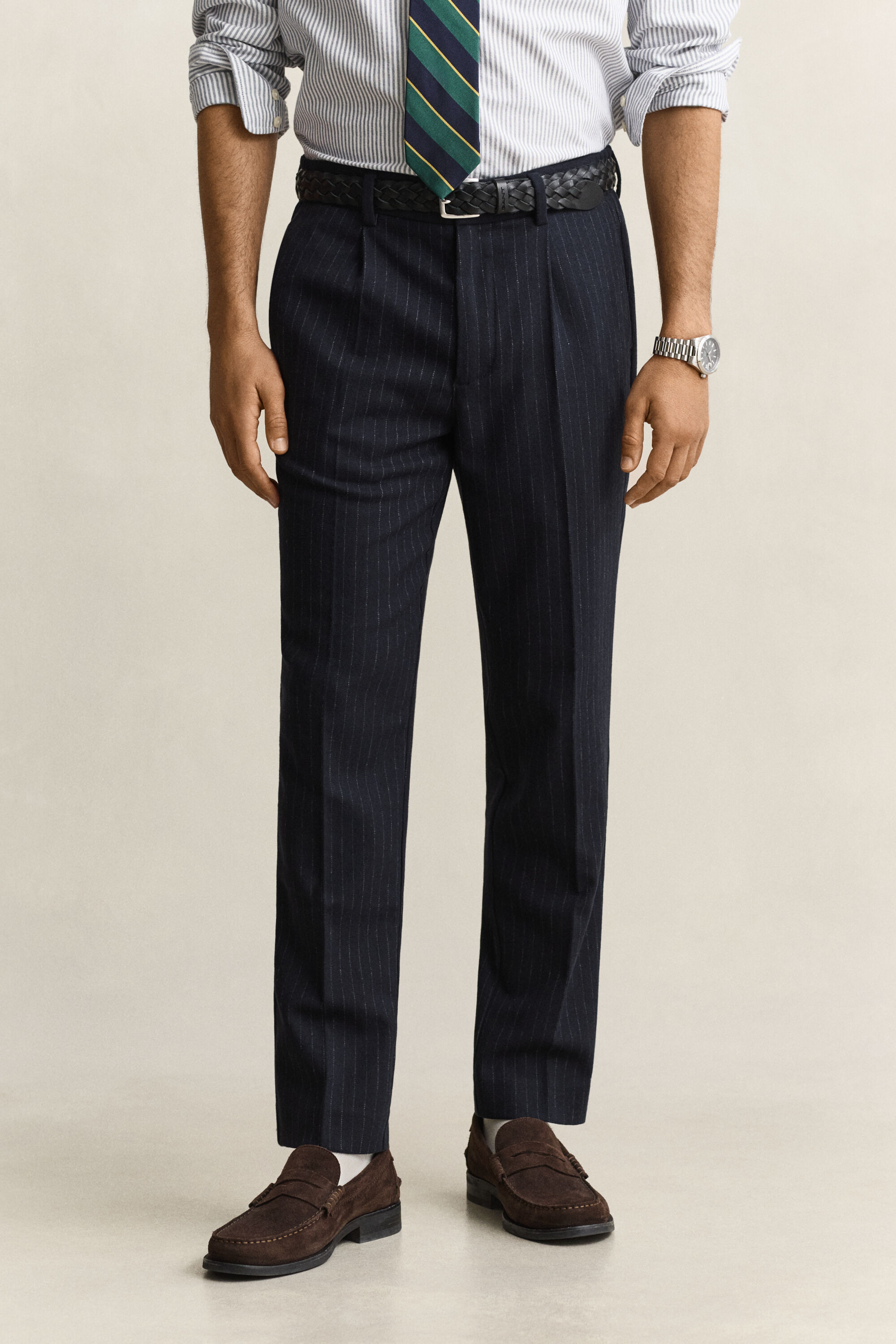 Tapered Wool Flannel Pants