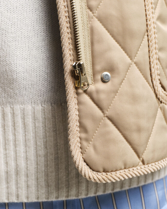 Quilted Corduroy Detailed Vest