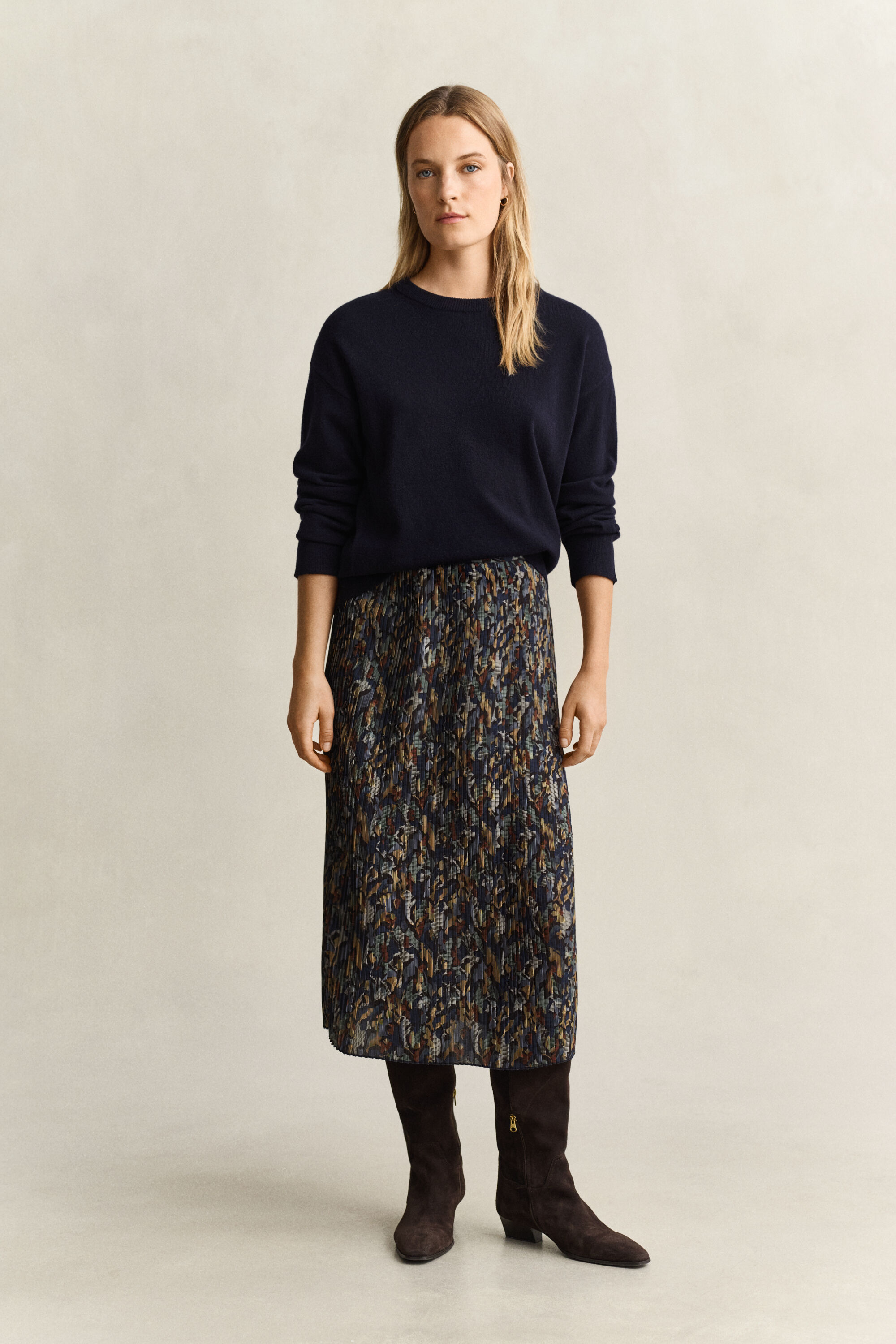 Printed Pleated Skirt