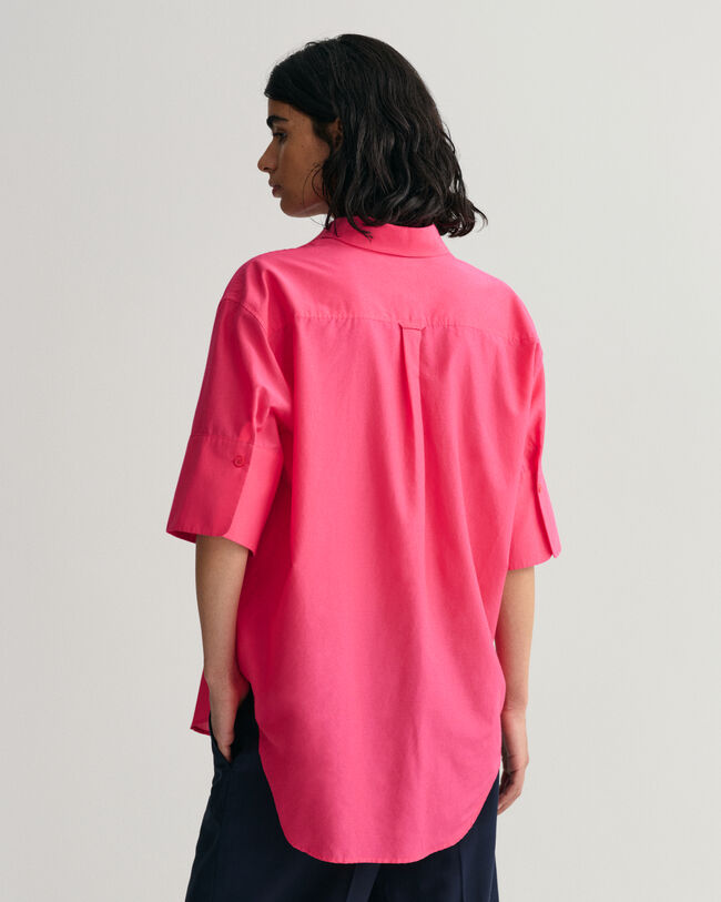 Relaxed Fit Cotton Silk Short Sleeve Shirt