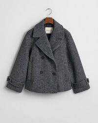 Cropped Herringbone Wool Jacket