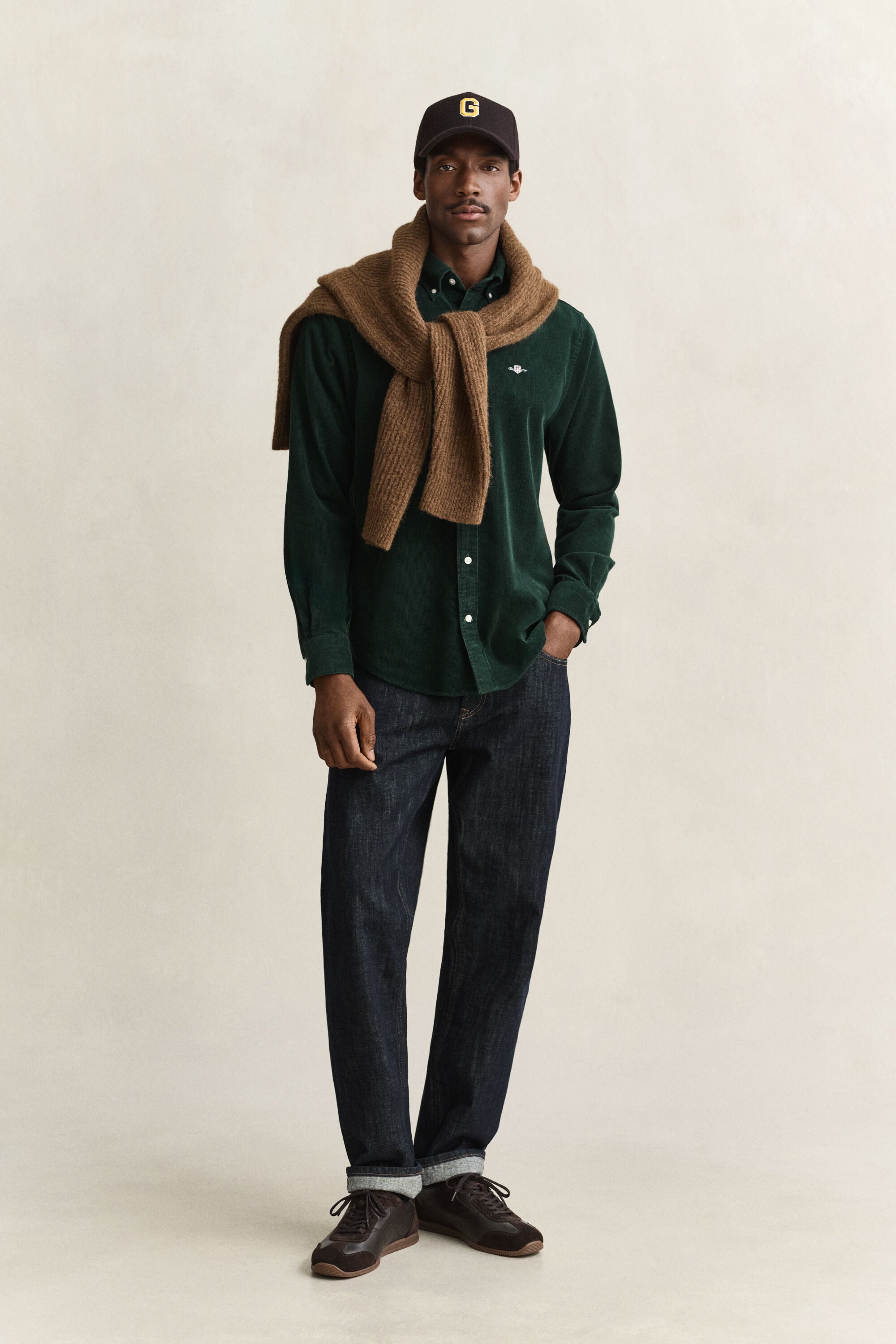 Corduroy Shirt — TARTAN GREEN