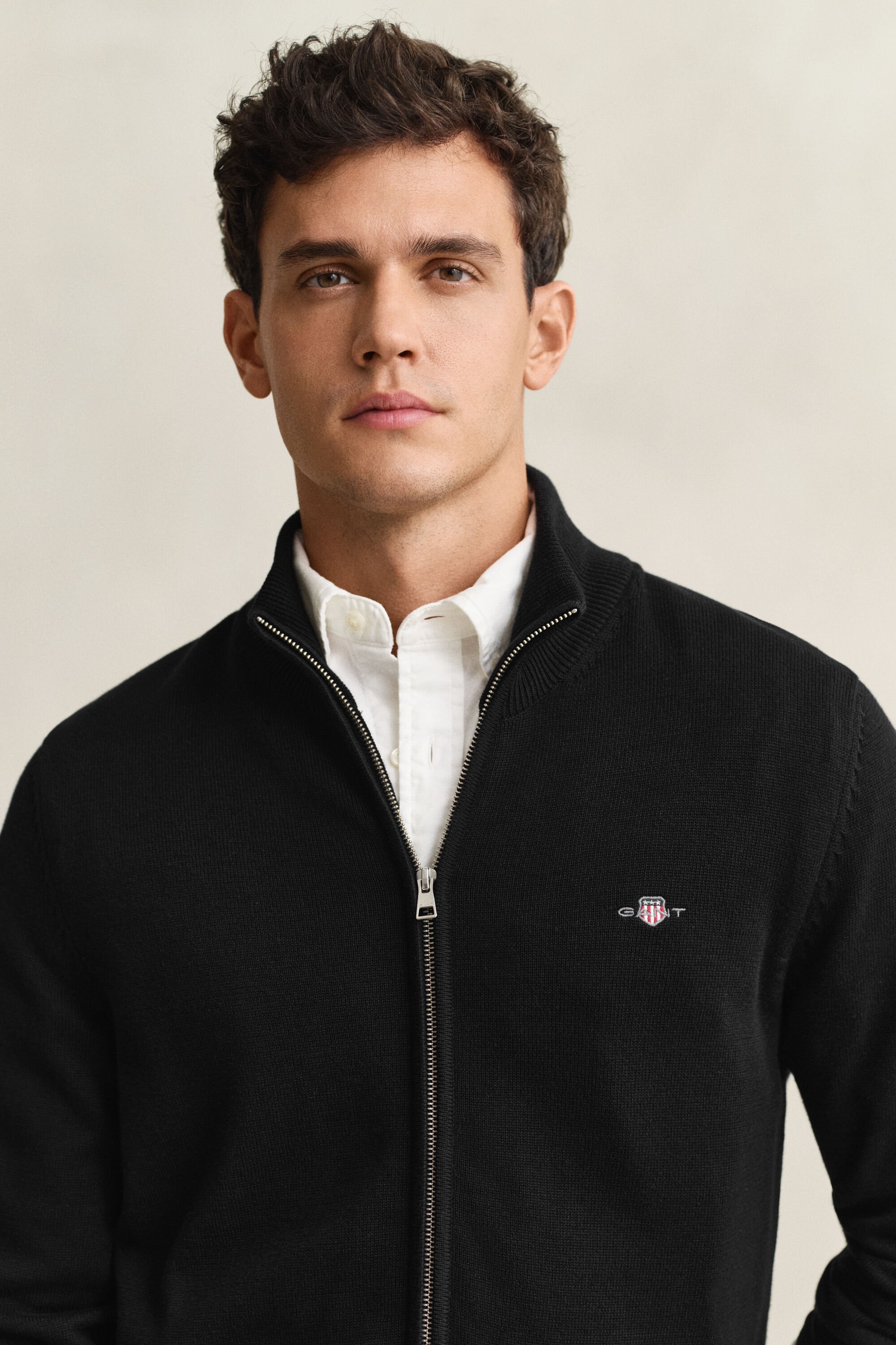 Casual Cotton Zip Cardigan