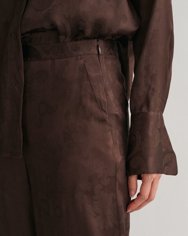 Wide Leg Lace Jacquard Pants