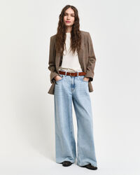 Creased Wide Leg Jeans