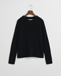 Cashmere Cable Knit Crew Neck Sweater