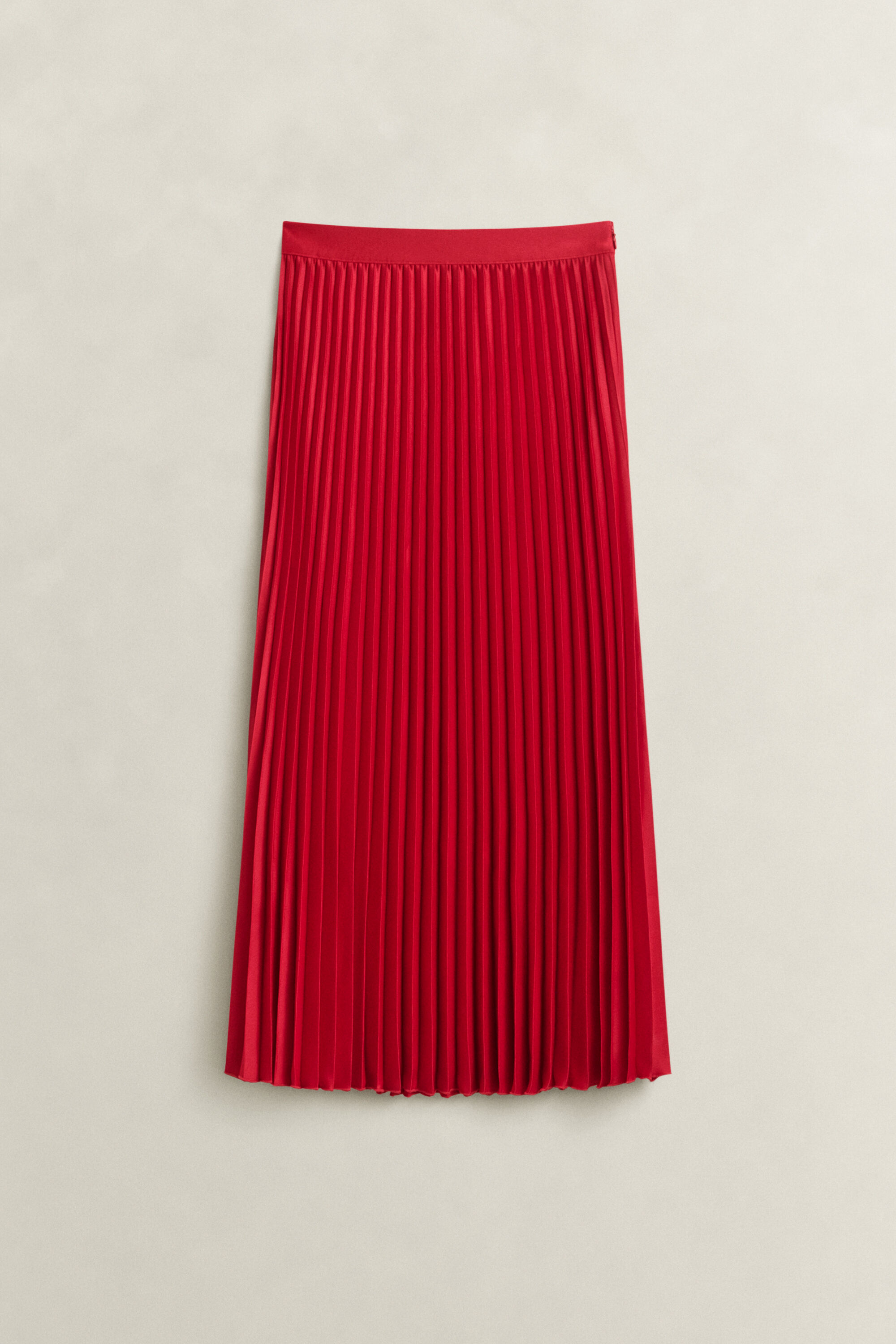 Sateen Pleated Skirt