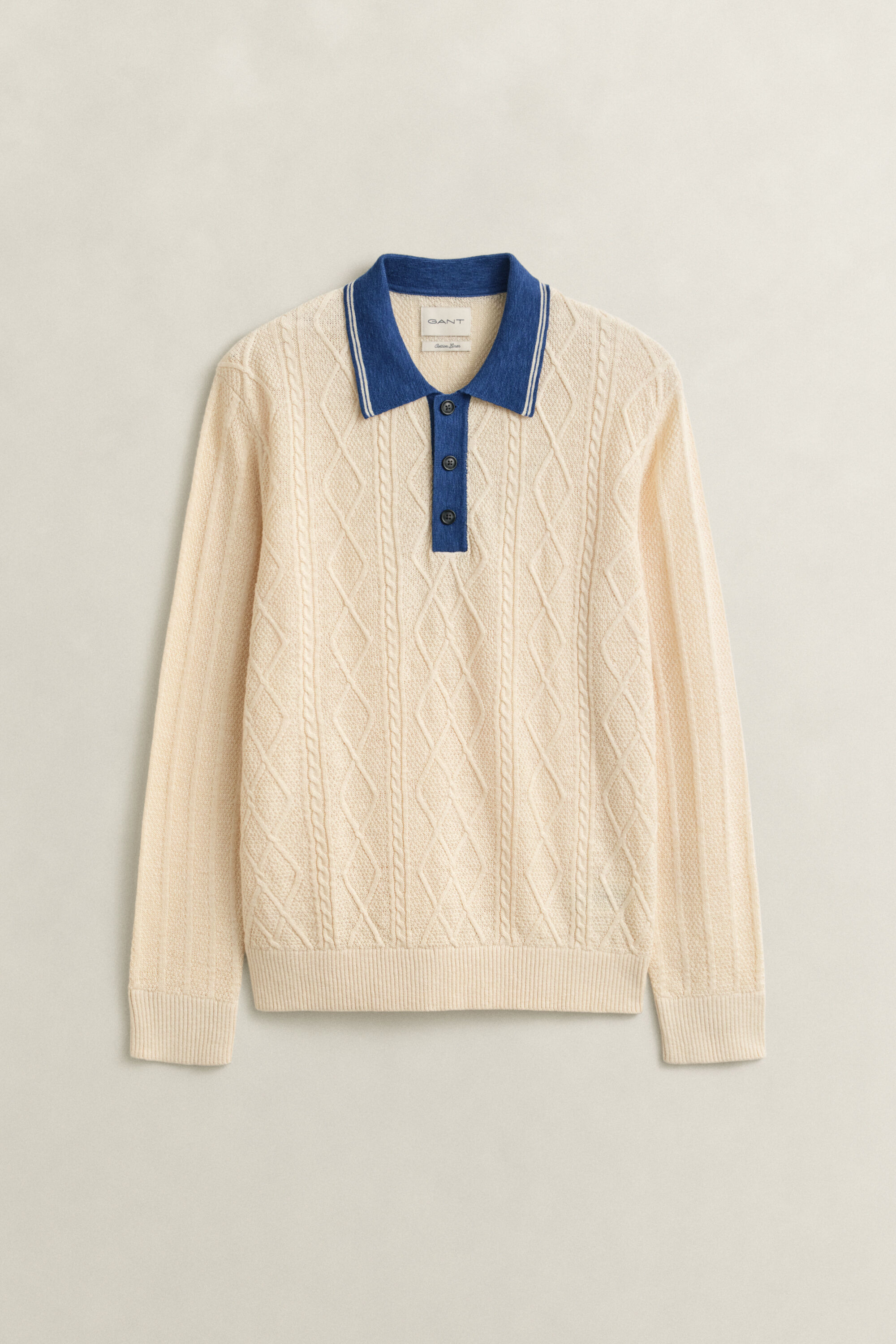 Cable Knit Polo Sweater