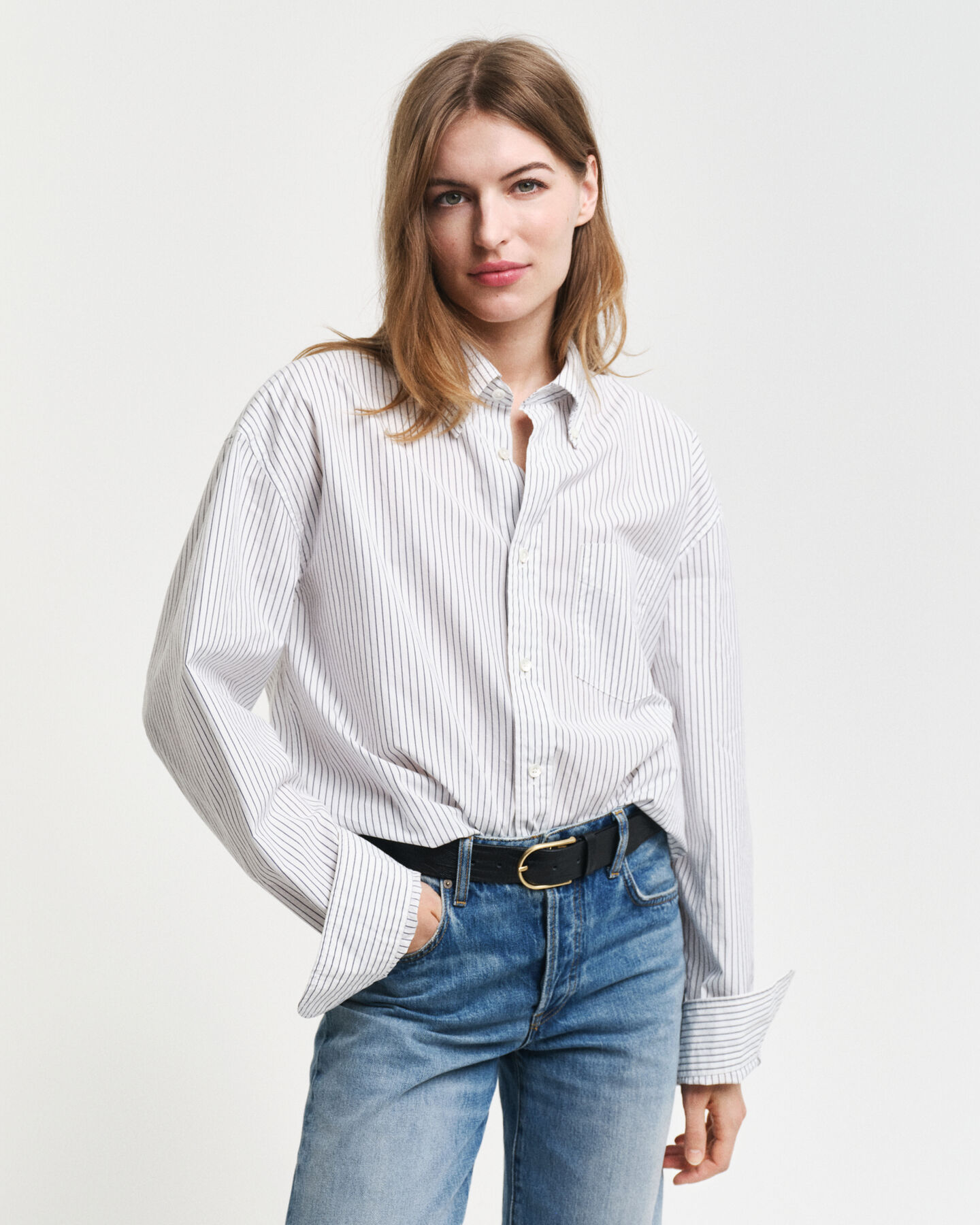 Relaxed Fit Striped Heritage Poplin Shirt