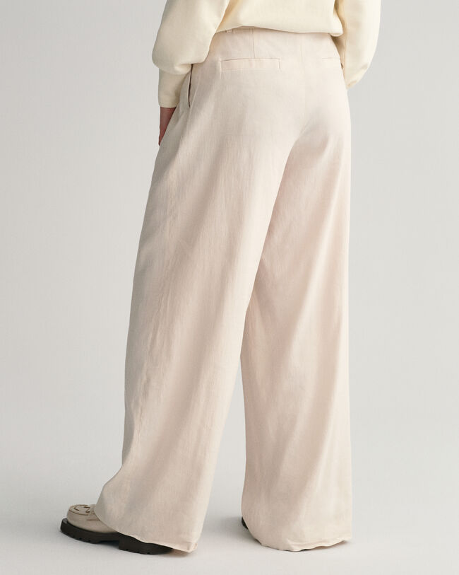 Wide Leg Stretch Linen Pants