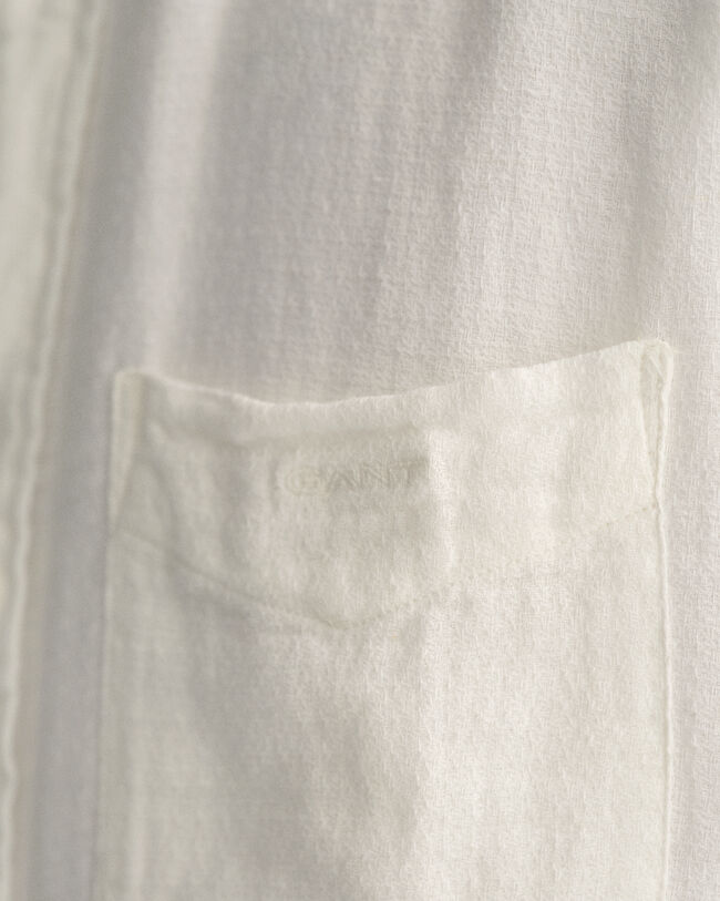 Regular Fit Textured Cotton Linen Short Sleeve Shirt